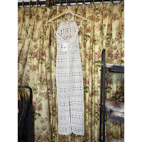 NWT! Rumer Ines Midi White Crochet Swimsuit Cover Dress Size XS - Picture 5 of 5
